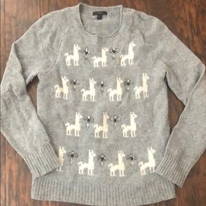 J.Crew Llama Sweater with Embellishments